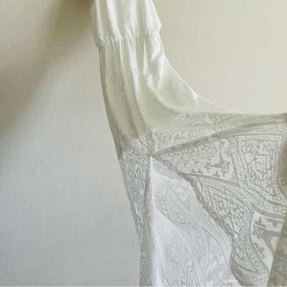 Lily Rose White Halter Maxi Sundress size S summer casual beach lace back slit - Picture 9 of 11